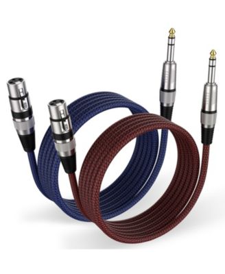 Nylon Braided XLR Female to TRS Balanced Audio Cable, Triple-Shielded, 1/4" TRS