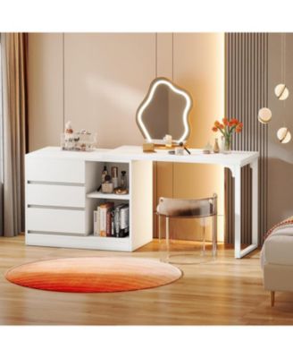 Vanity Desk with 3 Drawers and 2 Shelves