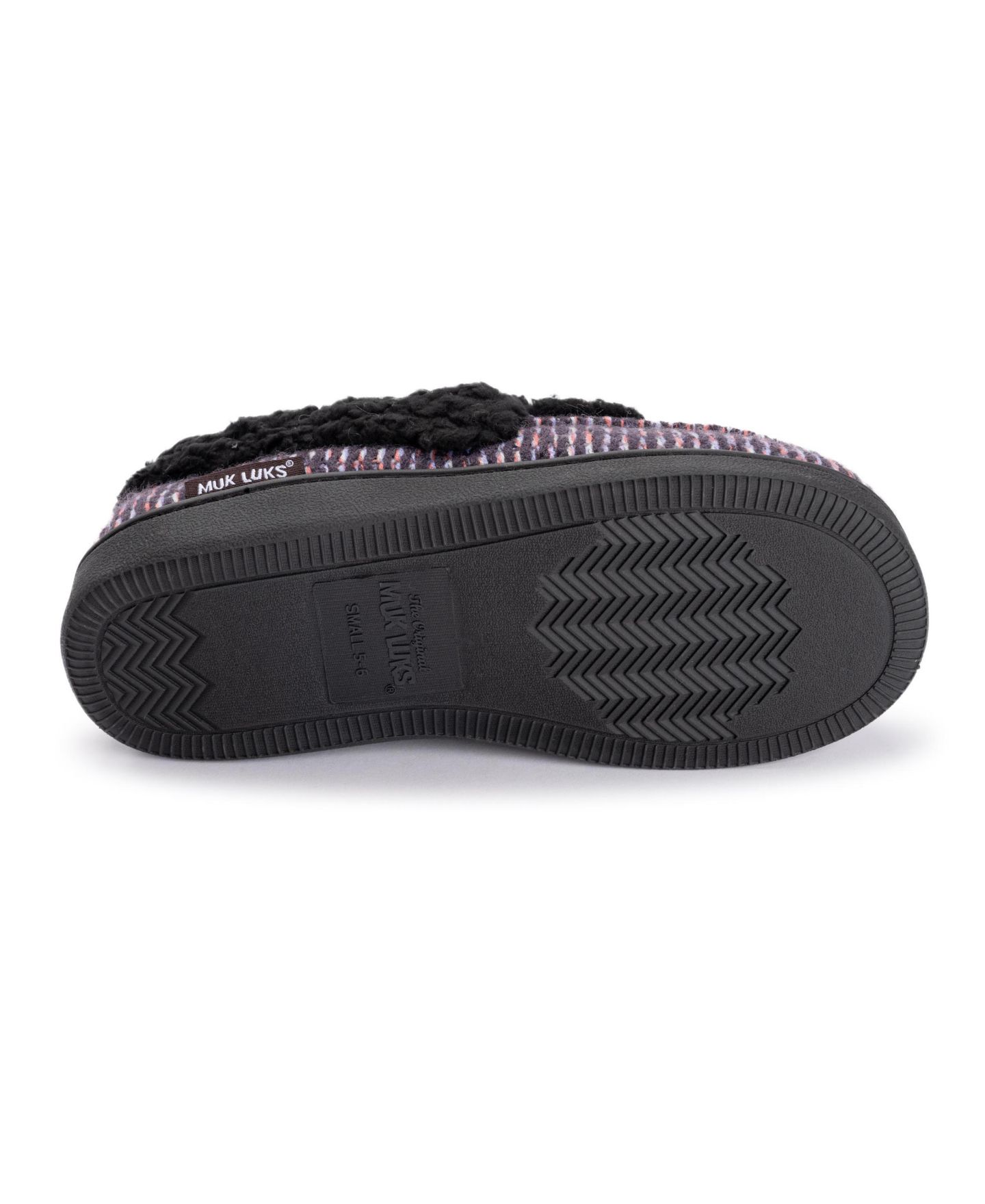 Женские тапочки MUK LUKS Anais Moccasin Slippers, цвет: Чёрный ягодный — фото 4