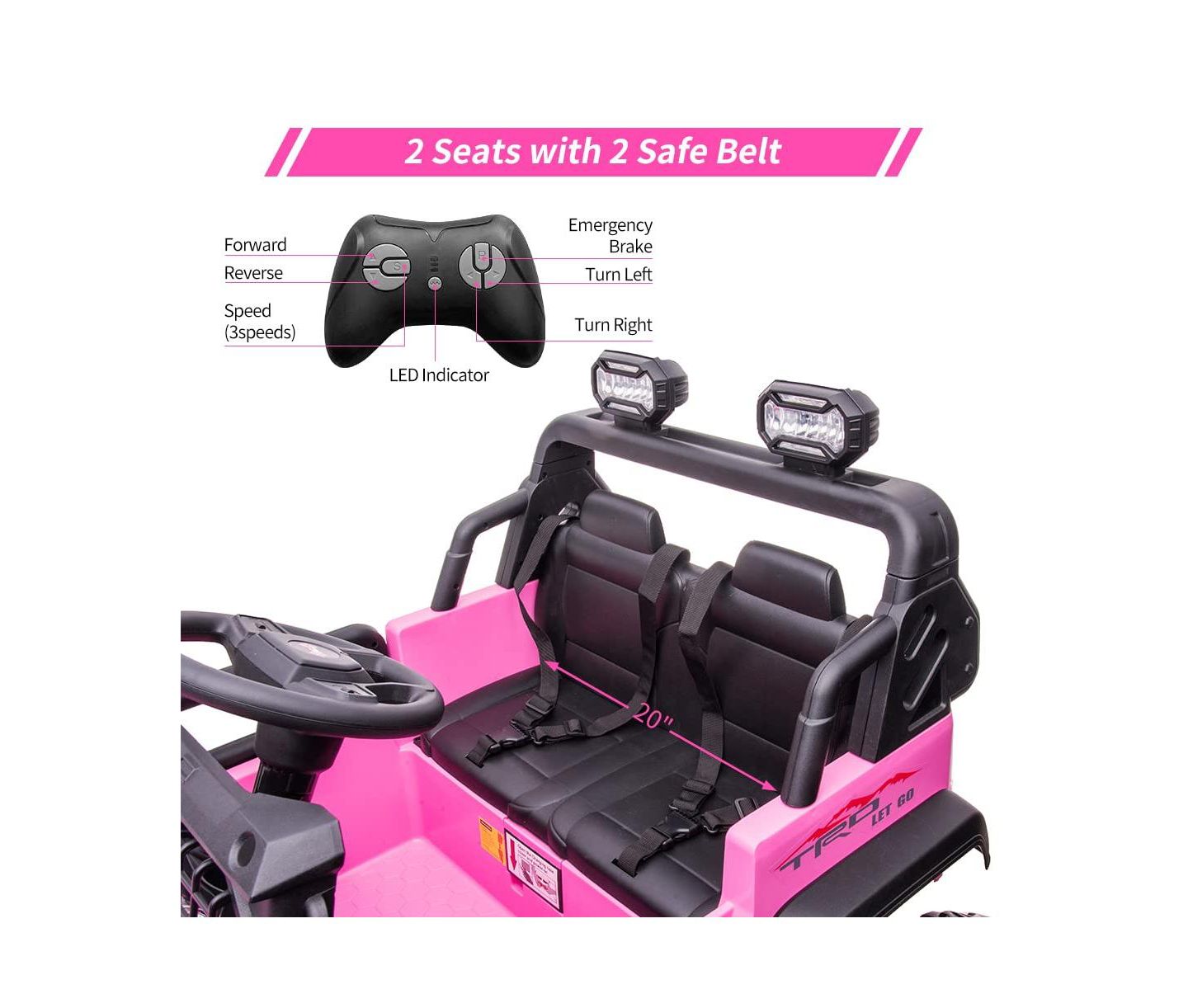 Детская игрушка homfan 2-Seat Kids Ride-On Electric Truck with Remote Control, 3–8 лет — фото 5