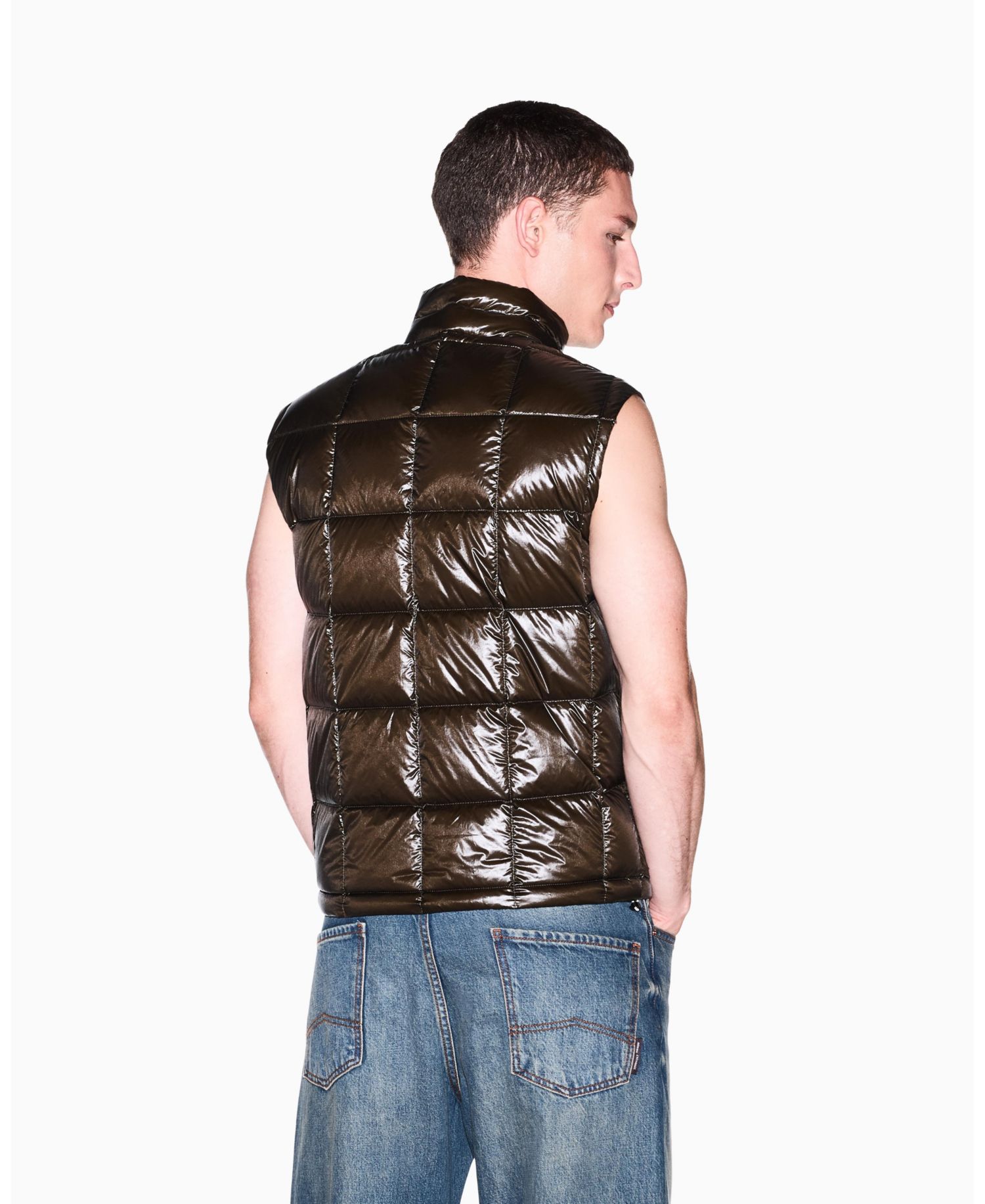 Men's Nylon Metallic Shine Down Vest