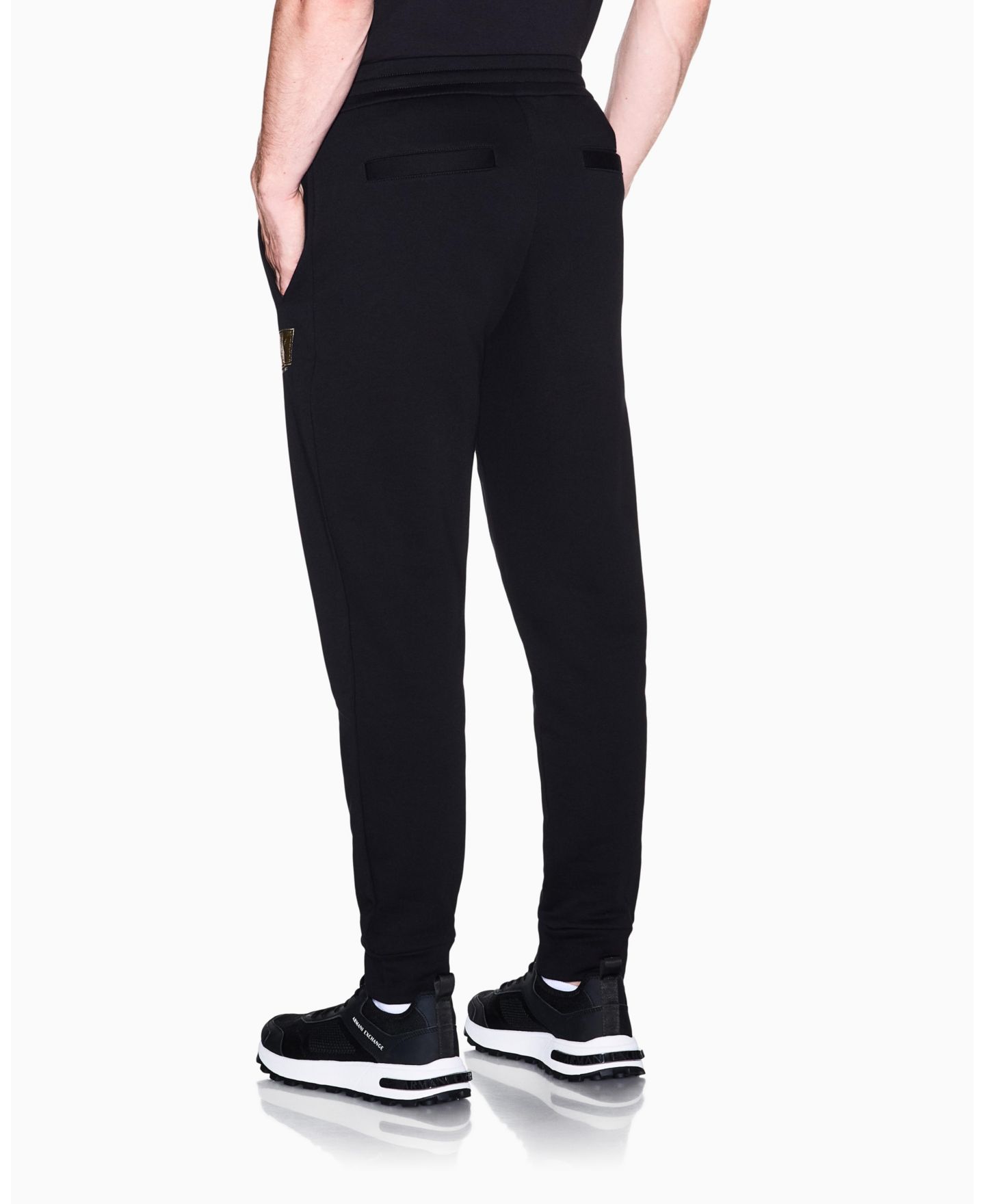 Мужские брюки A|X Armani Exchange Black And Gold Box Jogger, цвет: Чёрный / Золотой — фото 5