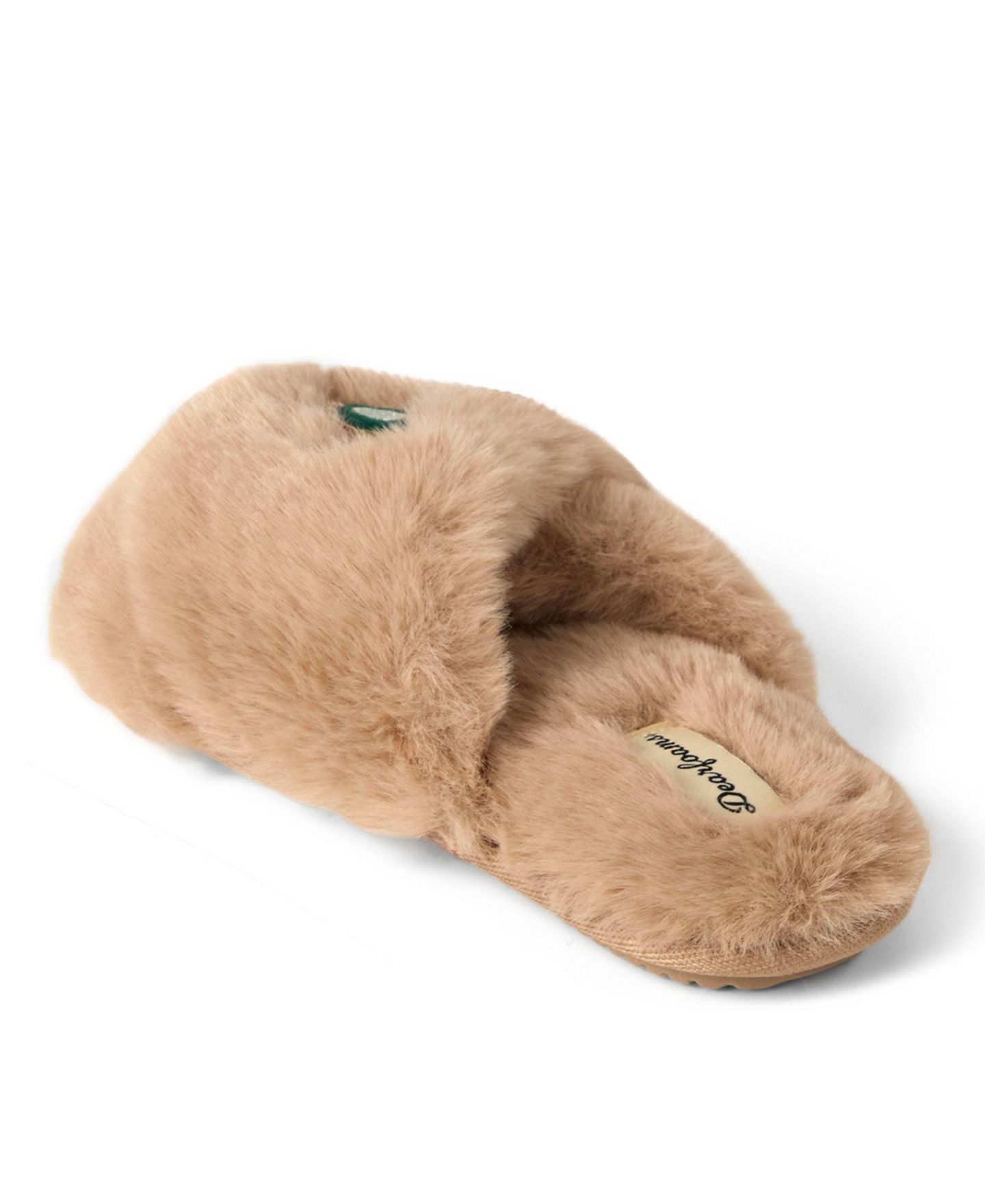 Женские тапочки Dearfoams Fur Slide Slippers, цвет: Латте — фото 5