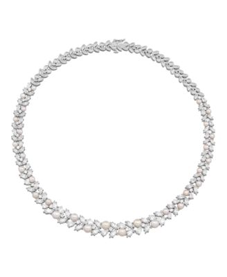 Cultured Freshwater Pearl Necklace in Sterling Silver