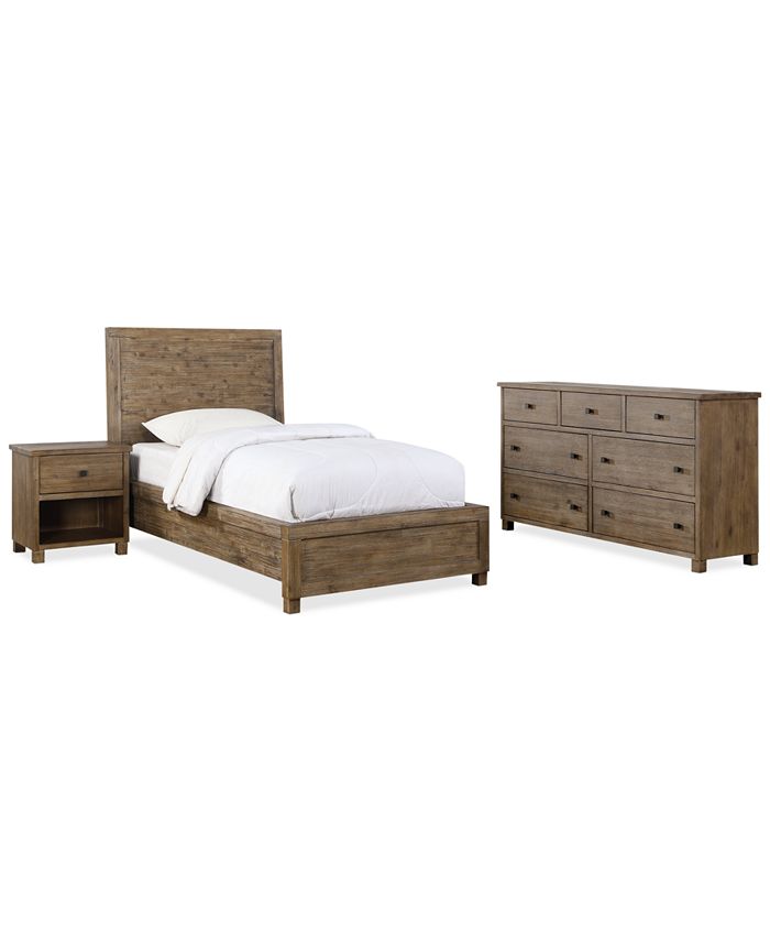 Furniture - Canyon Bedroom , 3 Piece Bedroom Set (Twin Bed, Dresser and Nightstand)