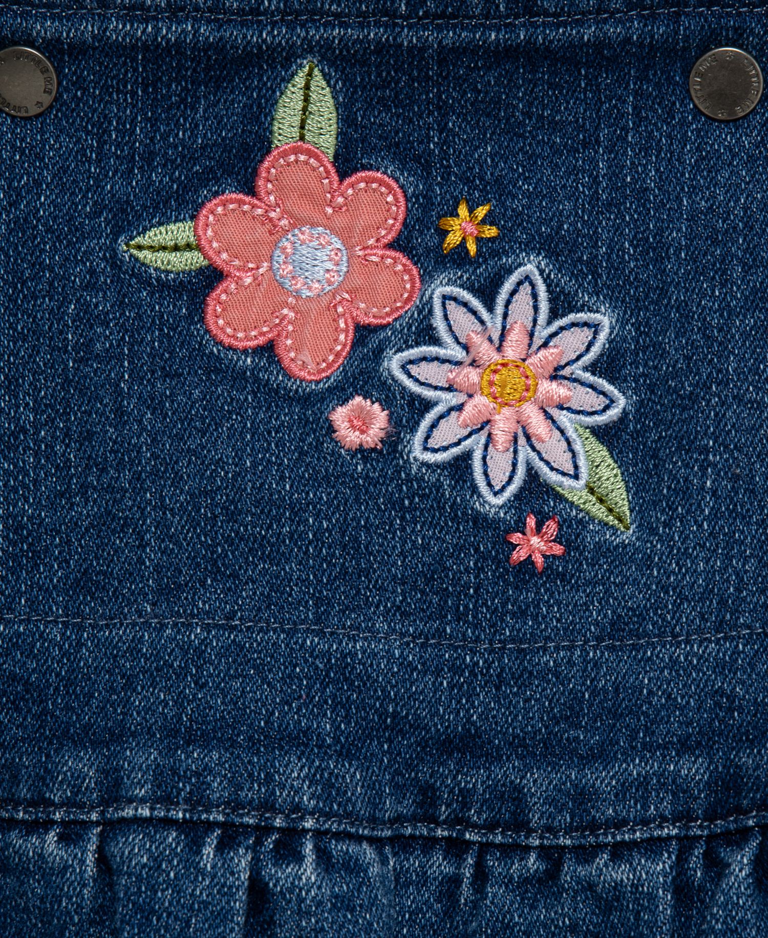 Baby Girls' Round Neck Top and Flowers Overall, 2-Piece Set