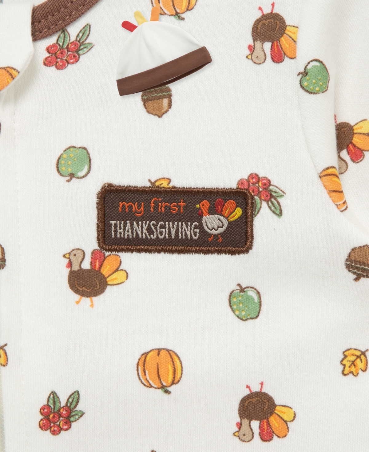 Little Me Baby Boys' and Girls' Turkey Footie Coverall with Matching Hat
