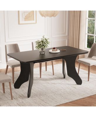 Dining Table, 63 in Rectangular Dinner Table for 4-6 People | Antler Dinner Kitchen Table, Modern Farmhouse for Dining Room
