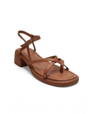 Forever and Always Shoes Women's Cirelle Leather Block Heel Sandal