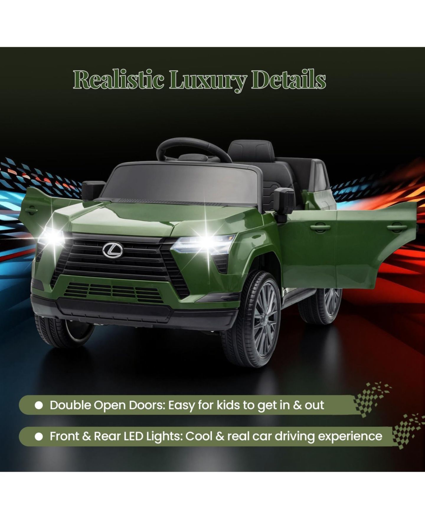 Детская игрушка homfan LC500 42" 12V Electric Remote Control Ride-On Car, 3–6 лет — фото 6