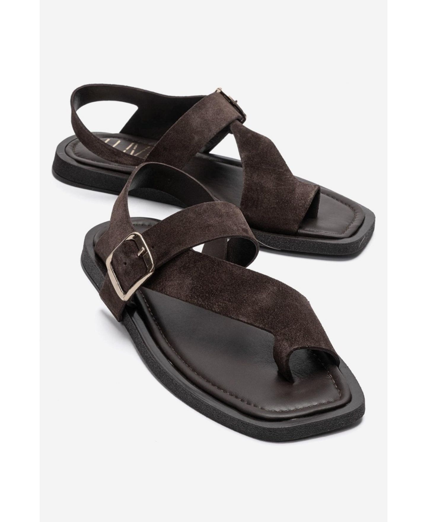 Женские сандалии Forever & Always Shoes Curry Leather Slingback, цвет: Коричневый замшевый — фото 3