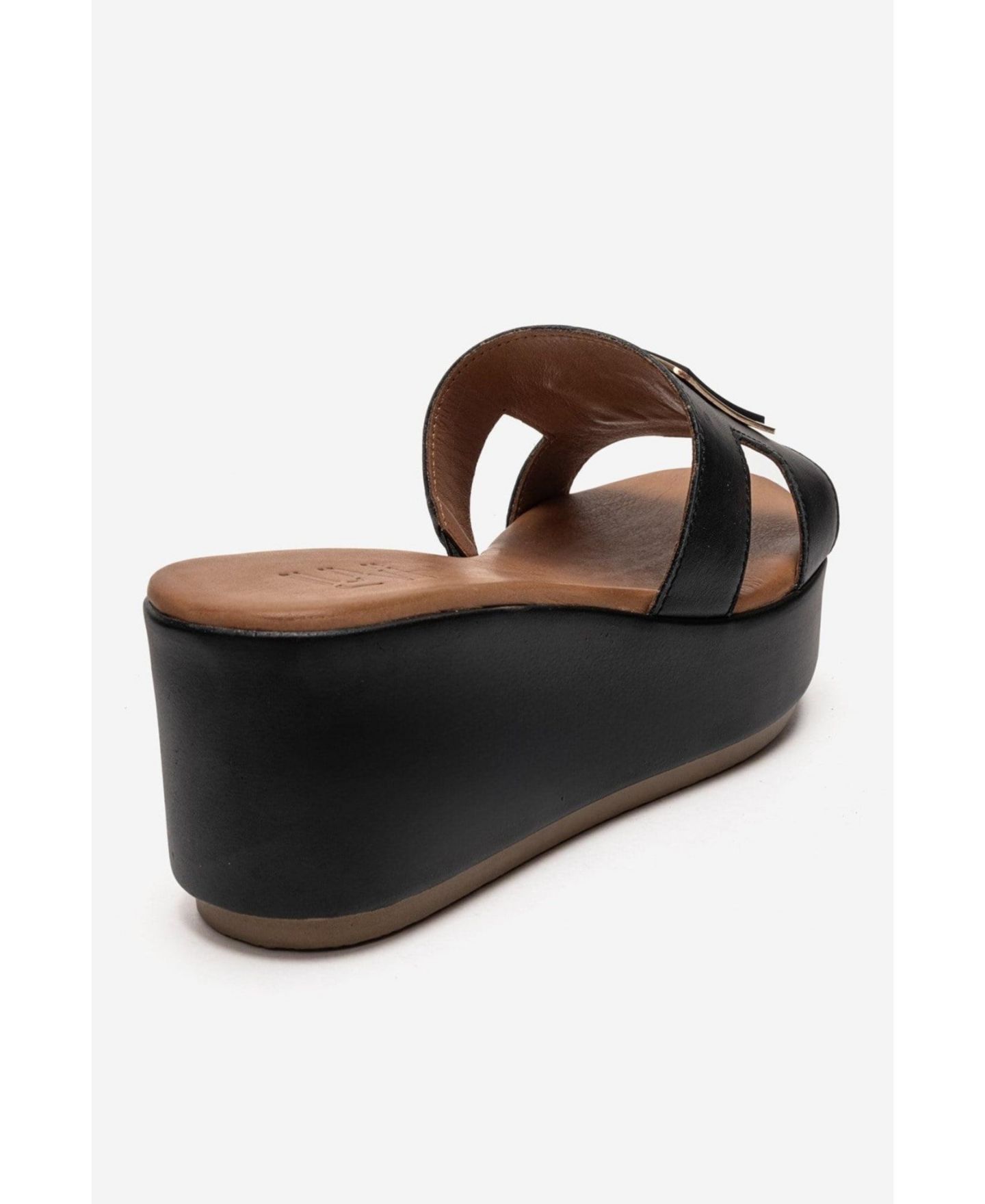 Женские сандалии Forever & Always Shoes Hiola Leather Platform Sandal, цвет: Чёрный — фото 4