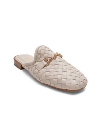 Forever and Always Shoes Women's Senia Leather Woven Mule