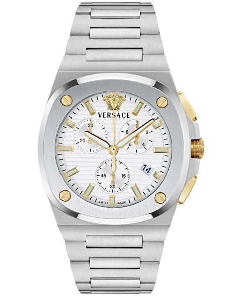 Мужские часы Versace Tolomeo Chrono Two-Tone Stainless Steel Bracelet Watch 40x49mm