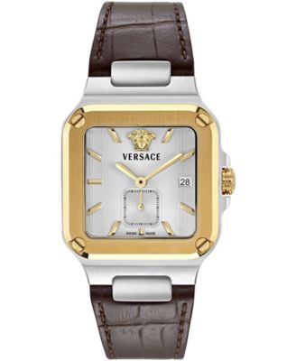 Men's Greca Edge Two-Tone Stainless Steel Bracelet Watch 38x49mm