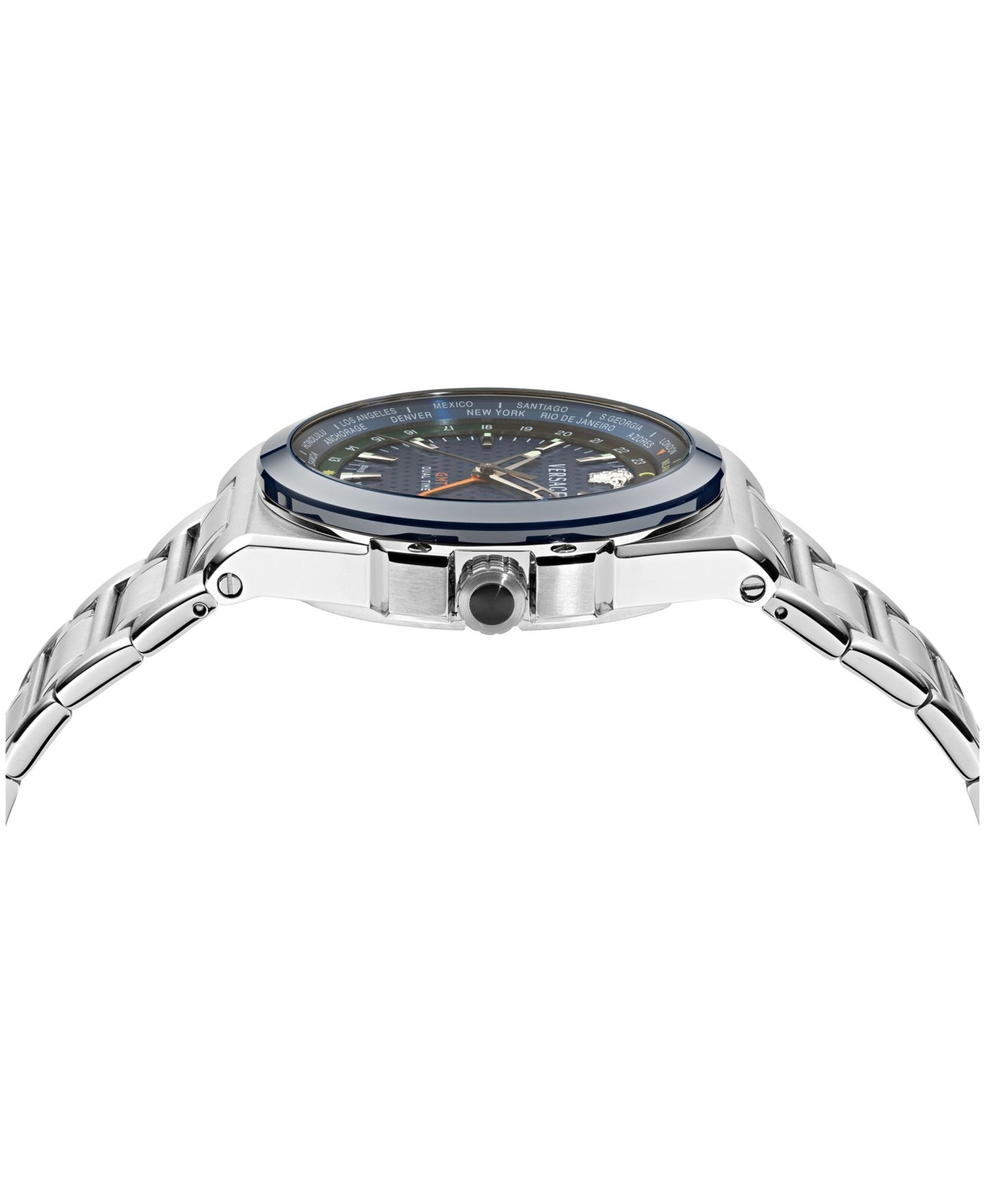 Мужские часы Versace Greca Reaction GMT IP Yellow Gold Stainless Steel Bracelet Watch 41mm — фото 2
