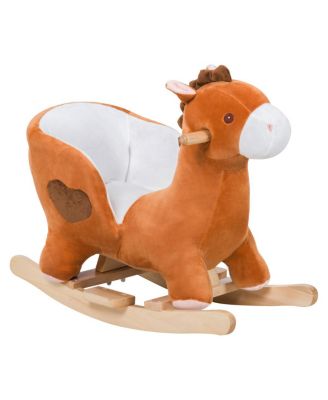 Plush Wooden Musical Rocking Horse, Ages 18 Months+
