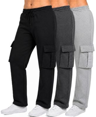 Women's Loose-Fit Cargo Fleece-Lined Jogger Sweatpants, 3-Pack