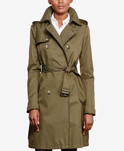 lauren ralph trench breasted coat double