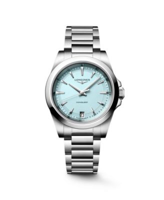 Women's Conquest Silver Stainless Steel Strap Watch 34mm