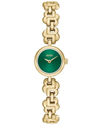 Women's Double B Dressy Quartz Ionic Plated Thin Gold Steel Watch 18.50mm