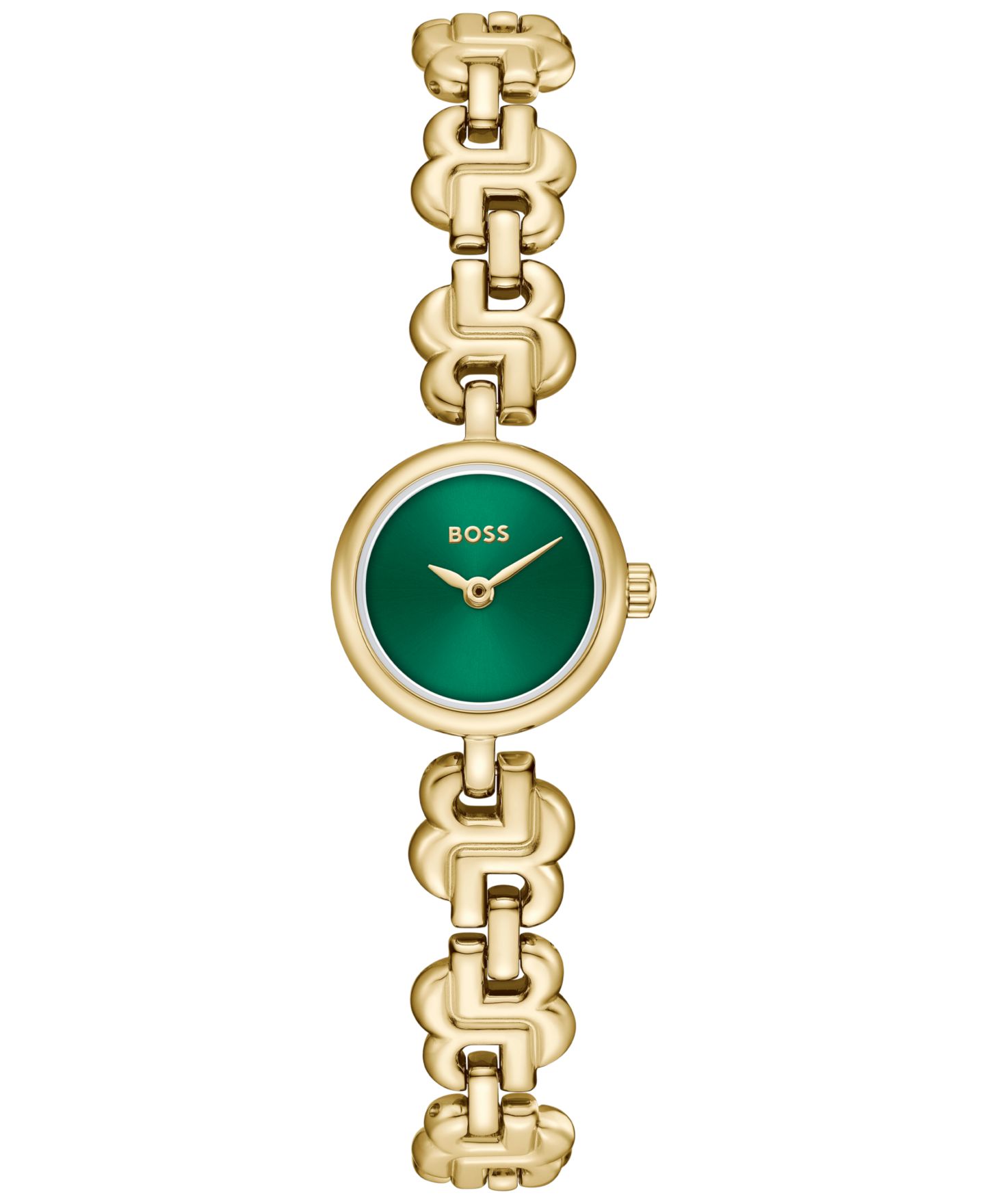 Женские часы Hugo Boss Double B Dressy Quartz Ionic Plated Thin Gold Steel Watch 18.50mm — фото 1