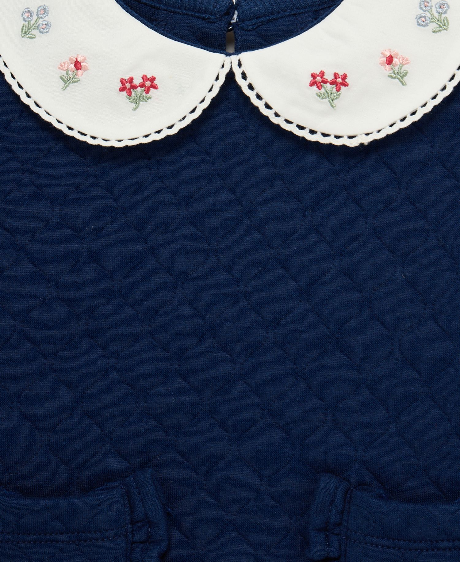 Baby Girls' White Collar Sweatshirt and Floral Leggings, 2-Piece Set