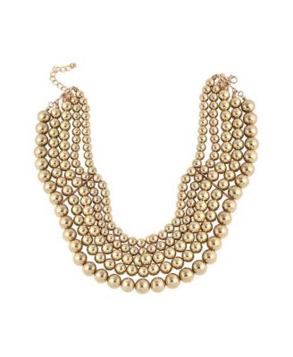 Women's  Metallic Beaded Cluster Necklace