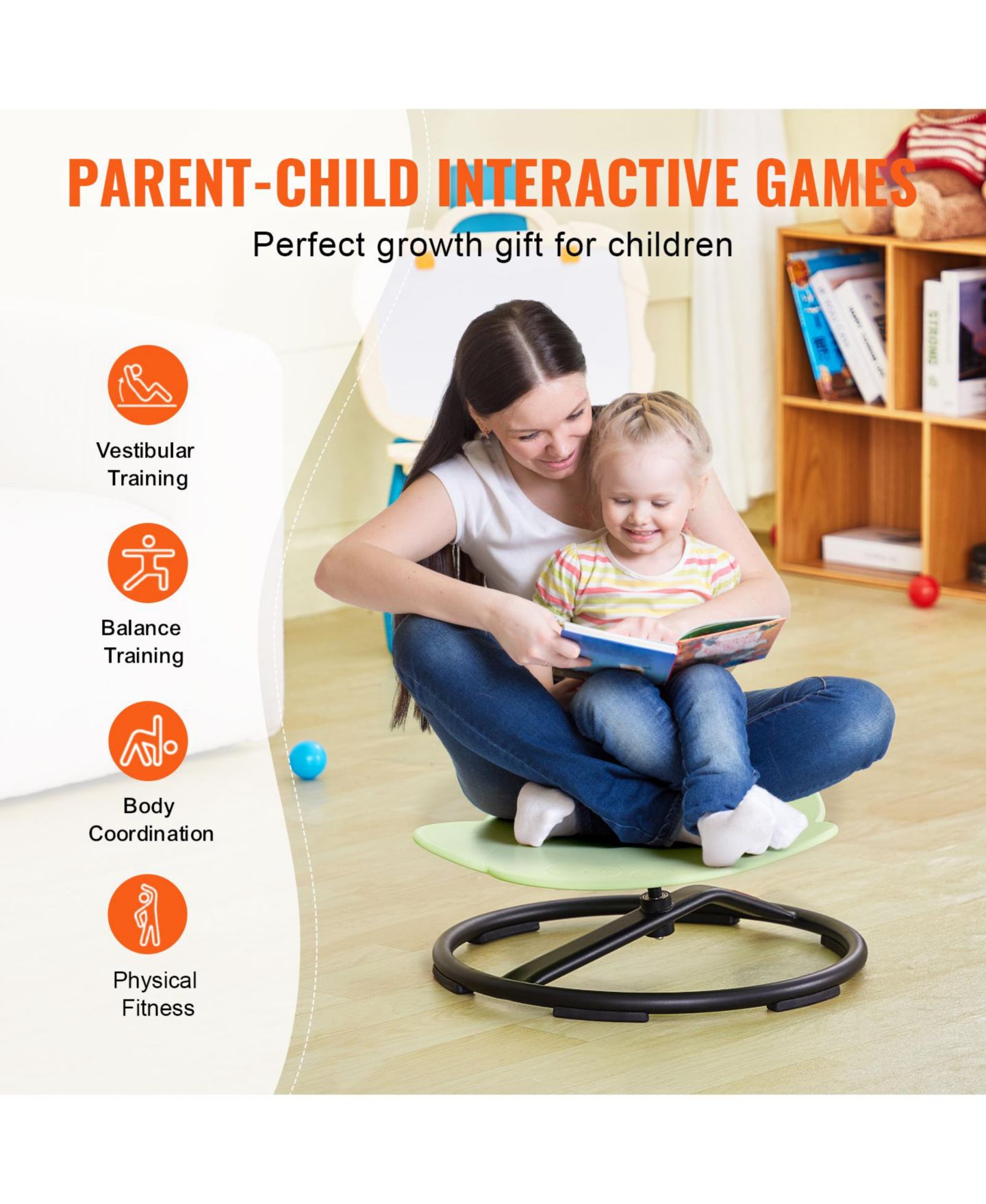 Детская игрушка SUGIFT 360-Degree Spinning Sensory Swivel Chair, Ages 3+, цвет: Зелёный — фото 7