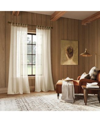Linen Blend Rope Tab Top Curtains