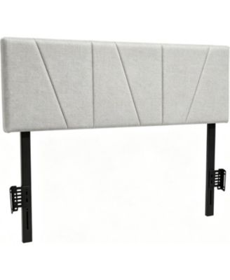 Queen Size Headboard  Linen Upholstered with Height Adjustments, Padded, Sturdy Wood Frame, Easy Assembly
