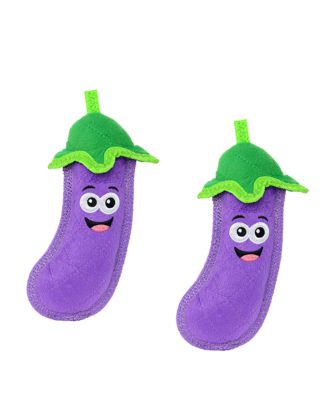 Funny Food Eggplant 2 Pack, Durable Plush Squeaky Dog Toy