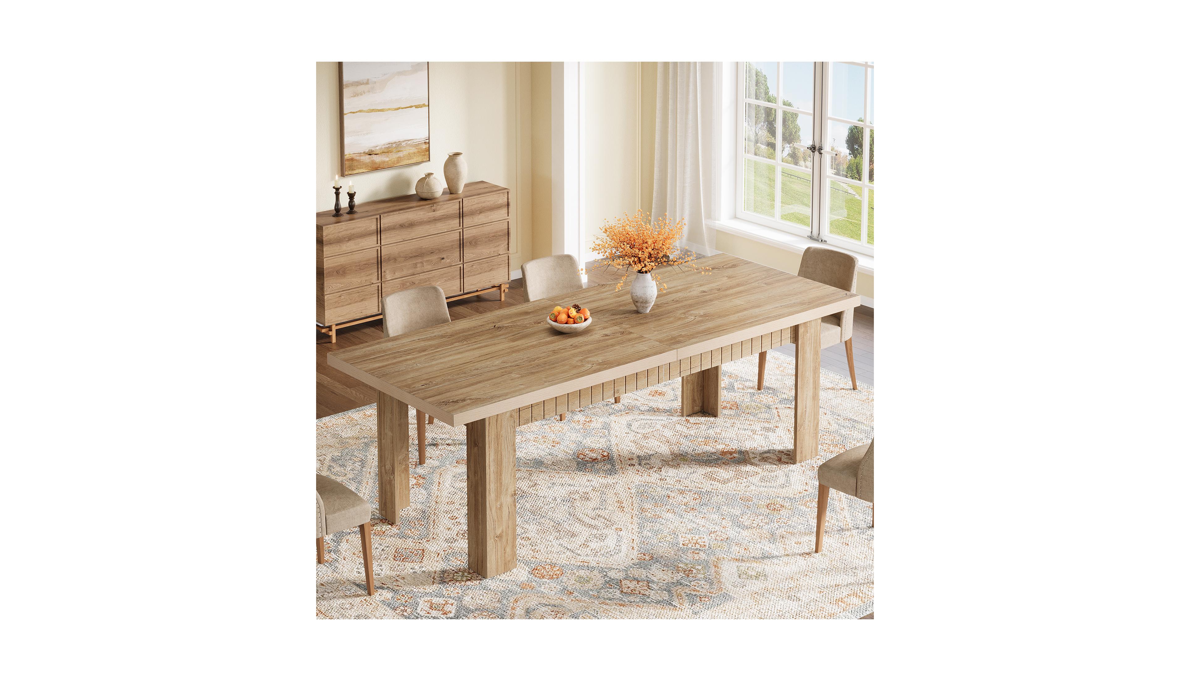 Tribesigns 79 Inch Wood Dining Table for 6-8 People, Extra Long Kitchen