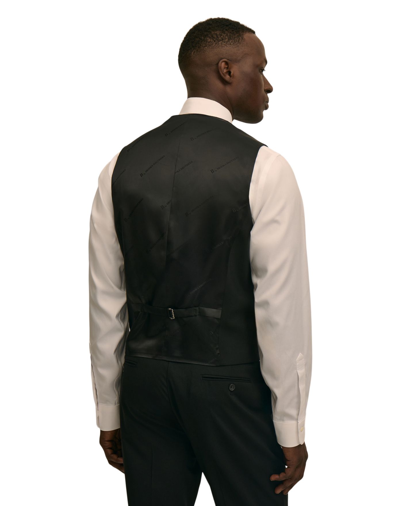 Мужской жилет Brooks Brothers Classic-Fit Wool Blend Suit Separates Vest, цвет: Чёрный — фото 3