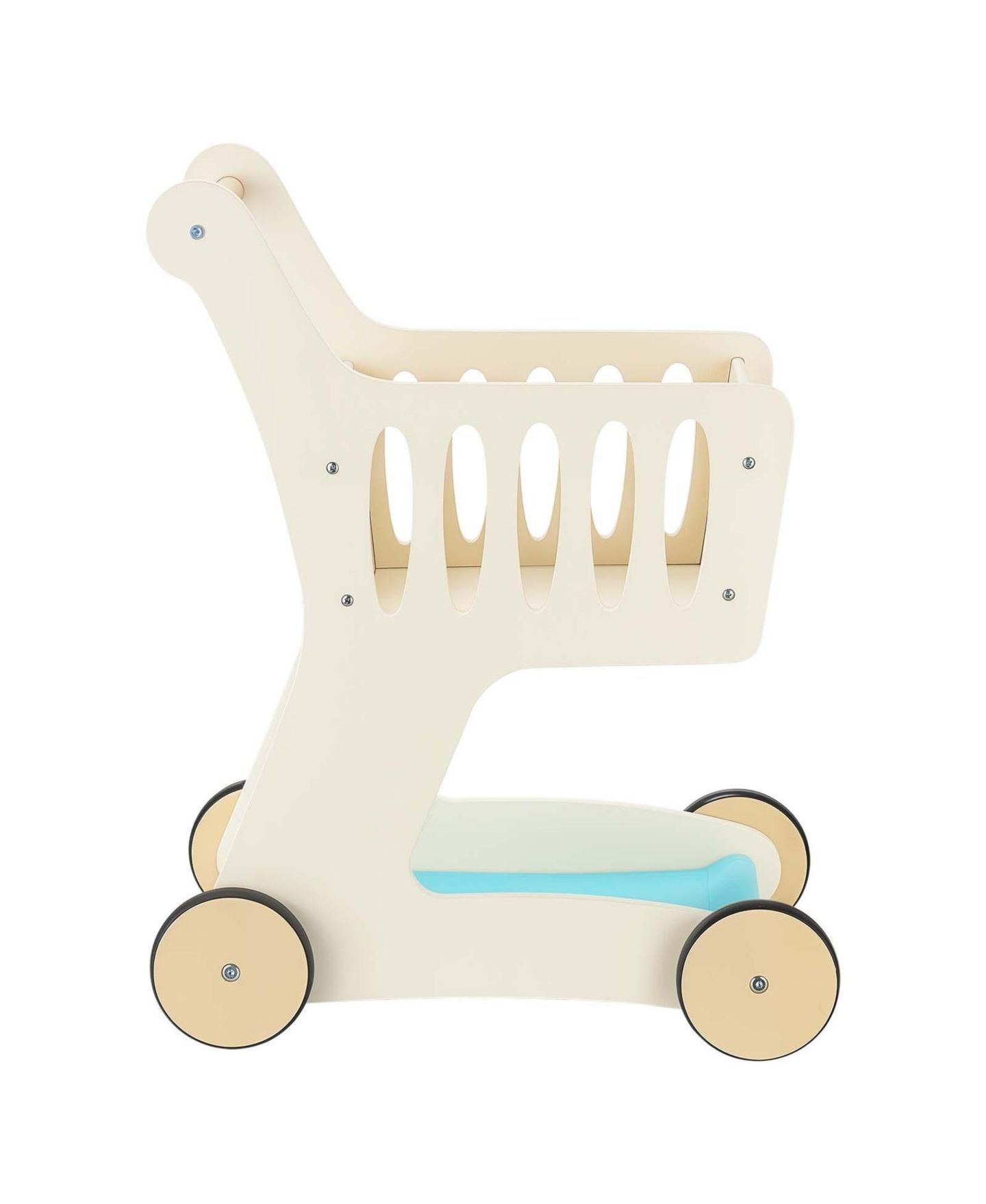 Детская игрушка SUGIFT Wooden Shopping Cart With Storage and Scanner, Ages 3+, цвет: Бежевый / Хаки — фото 11