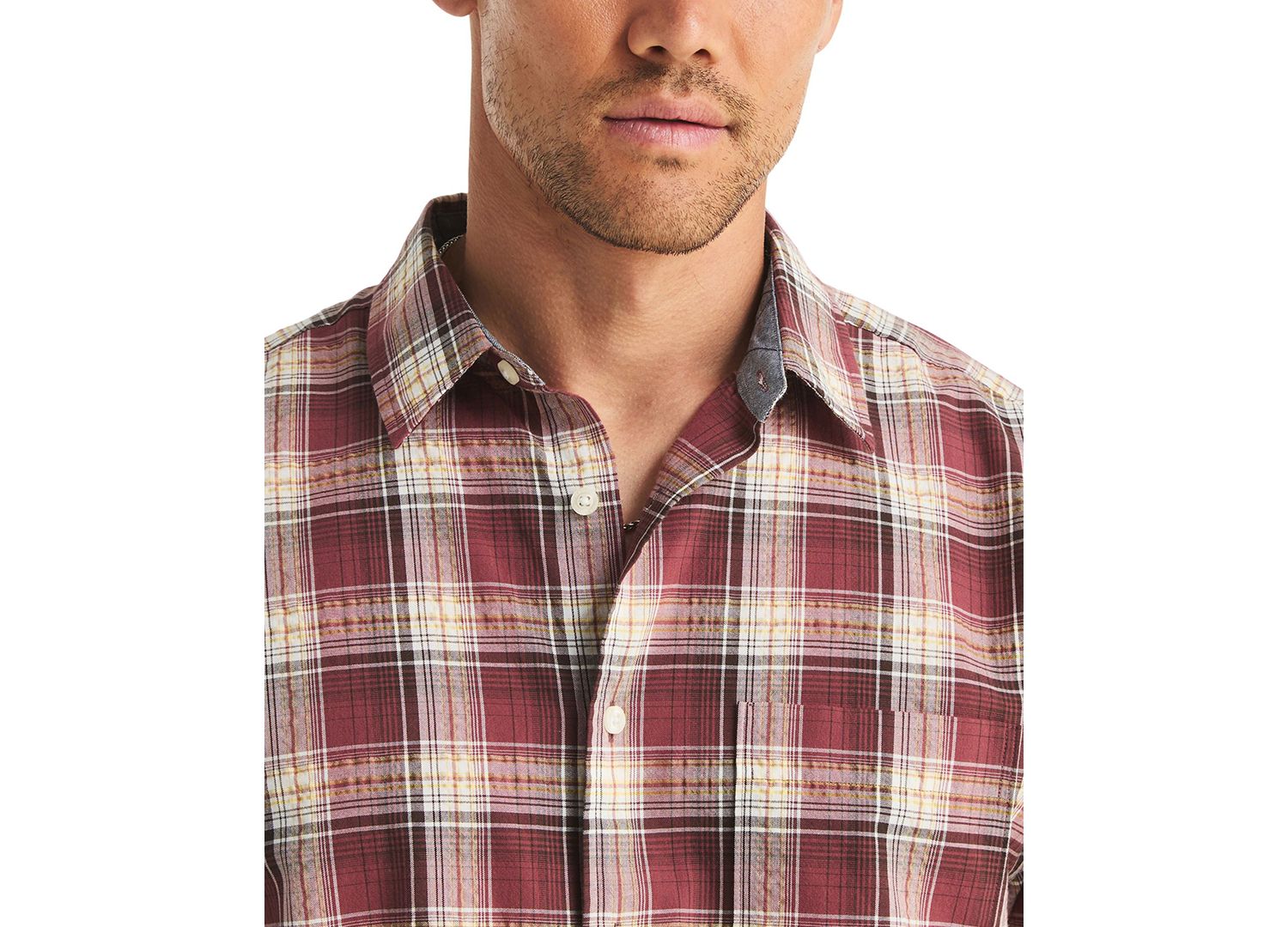 Men's Cotton Plaid Short-Sleeve Shirt