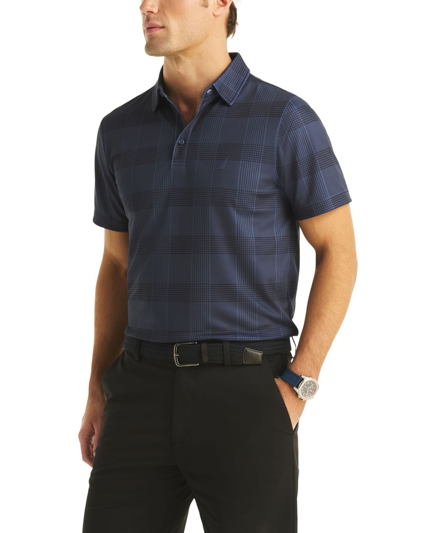 Men's Plaid Golf Classic-Fit Polo Shirt