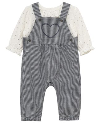 Baby Girls' Heart Top and Overall, 2-Piece set