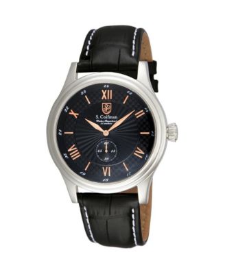 S.Coifman Men's Heritage Chronograph Dial Leather Strap Watch
