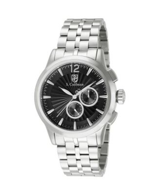 S.Coifman Men's Heritage Chronograph Dial Leather Strap Watch