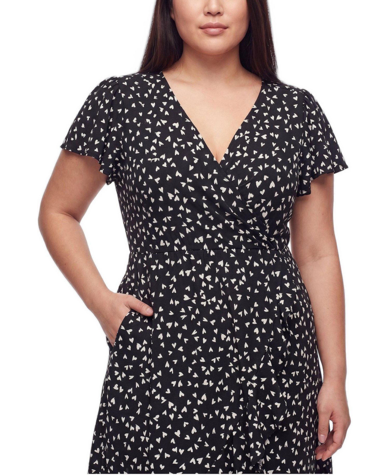 Plus Size Surplice Midi Dress