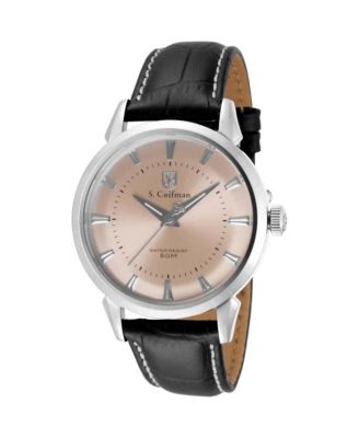 S.Coifman  Men's Heritage Quartz Dial Leather Strap Watch