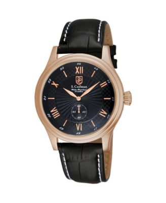 S.Coifman SC0112 Men's Heritage Quartz Dial Leather Strap Watch