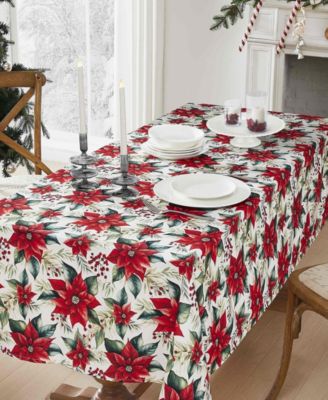 Poinsettia Rectangle Tablecloth, 52" x 70"