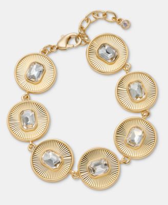 Crystal Stone Circle Pendant Bracelet