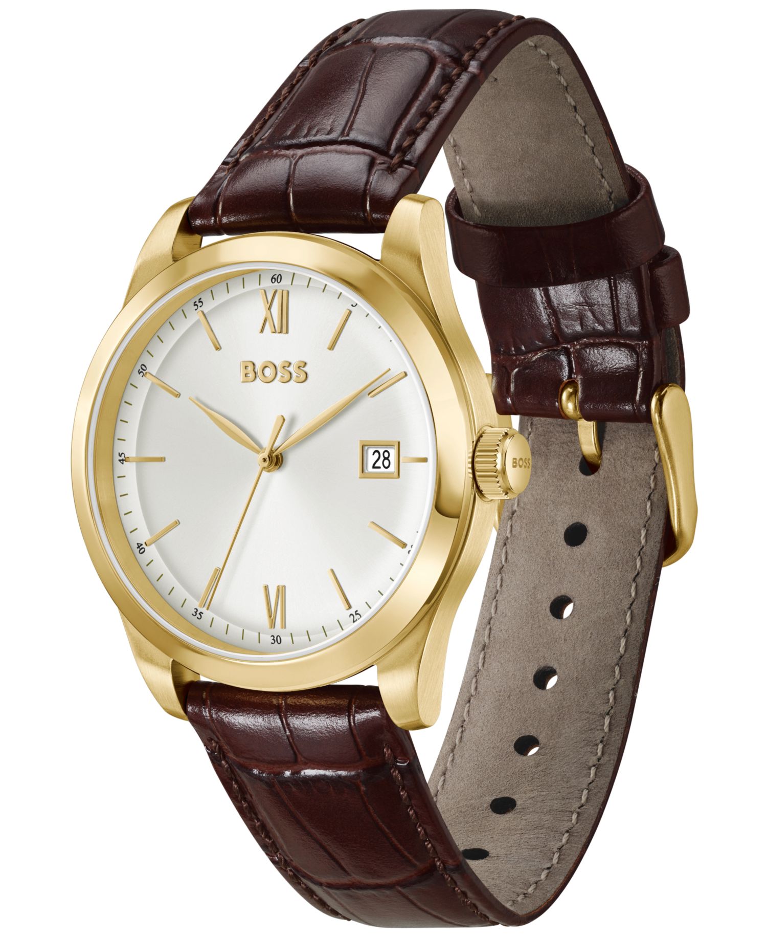 Men's Langford Quartz Brown Leather Watch 39mm