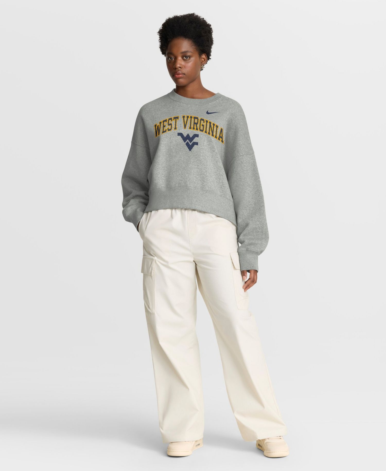 Women's Heather Gray Penn State Nittany Lions Oversized Phoenix Arch Pullover Sweatshirt