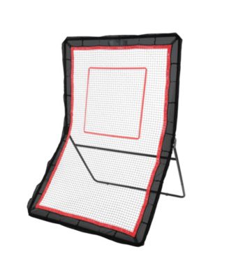 Lacrosse Rebounder, 5x7 ft Adjustable Bounce Back Net, Baseball Softball Pitchback Training Screen with Target