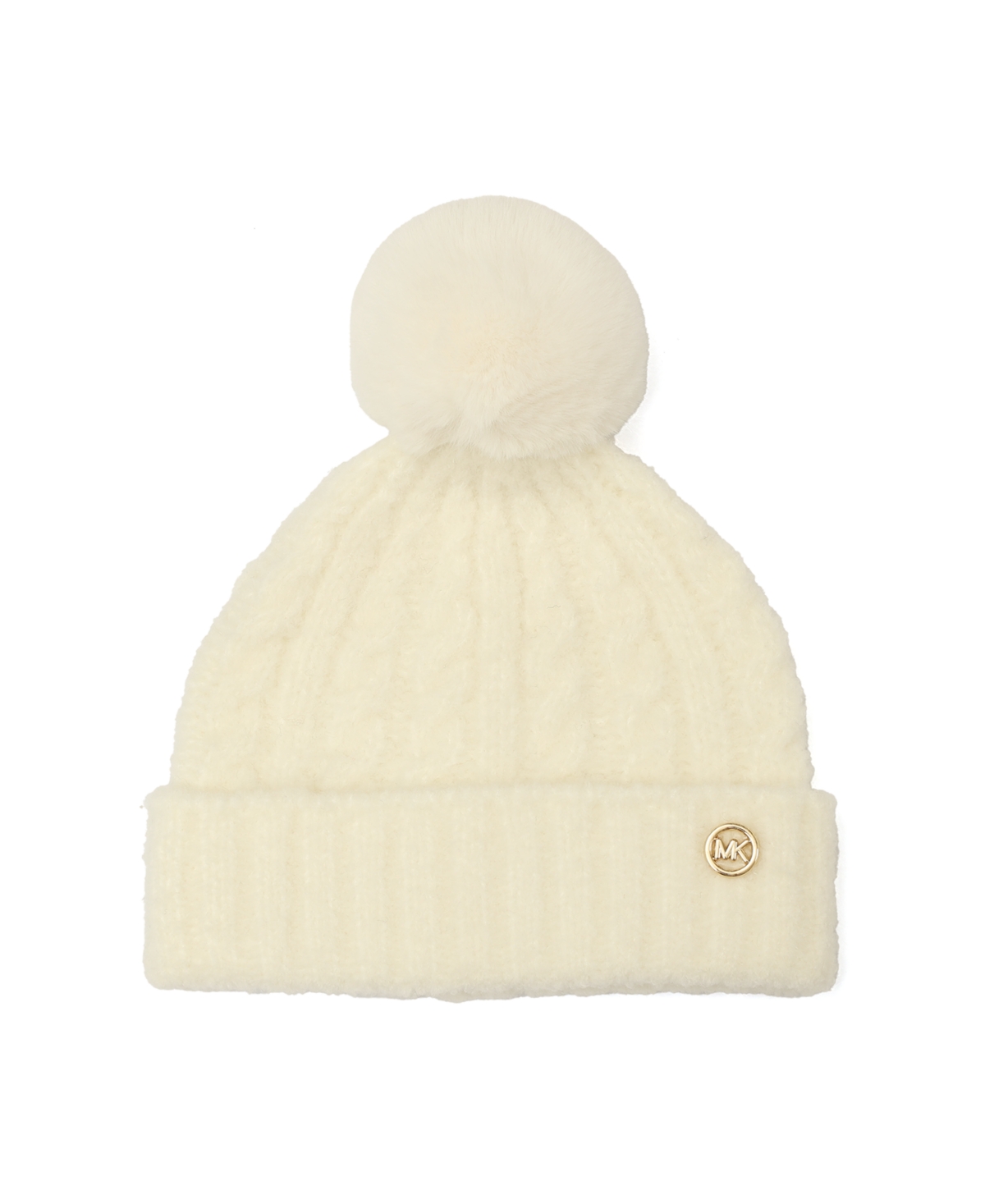 Michael Kors Boucle Cable Charm Cuff Beanie Hat