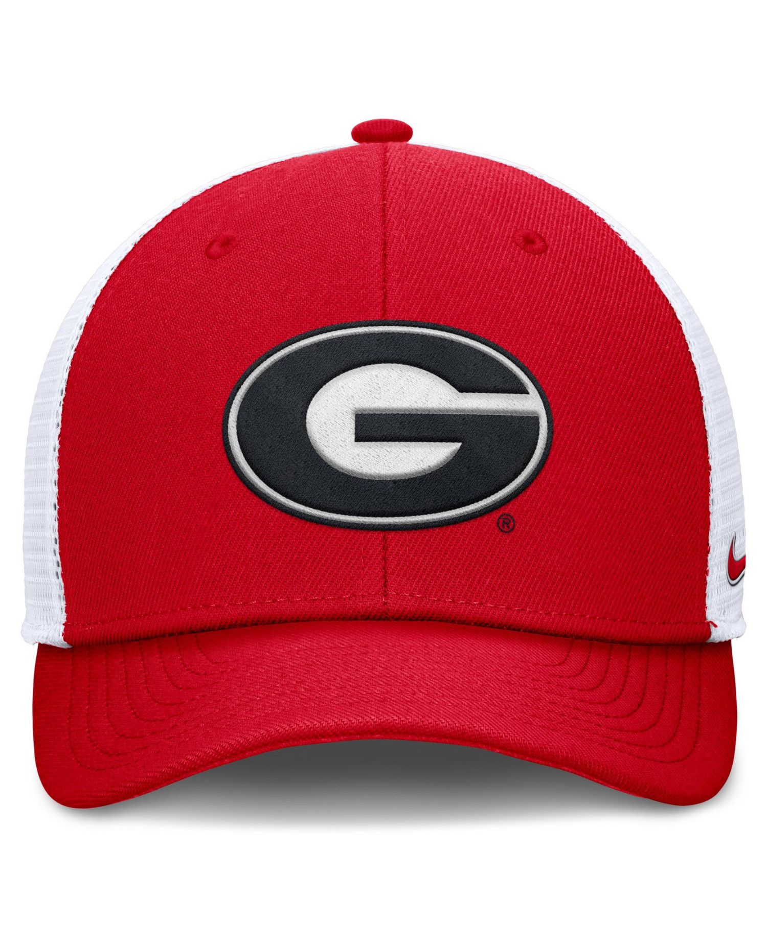 Men's Red/White Georgia Bulldogs Rise Trucker Adjustable Hat